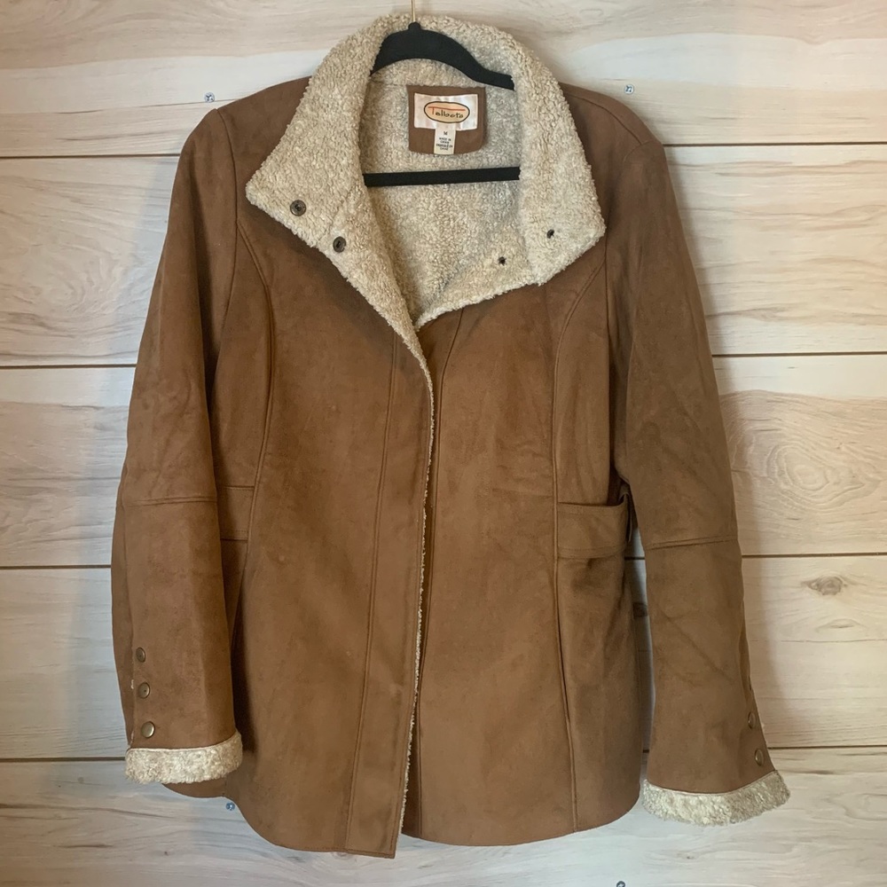 Talbots Women’s Suede Sherpa Jacket